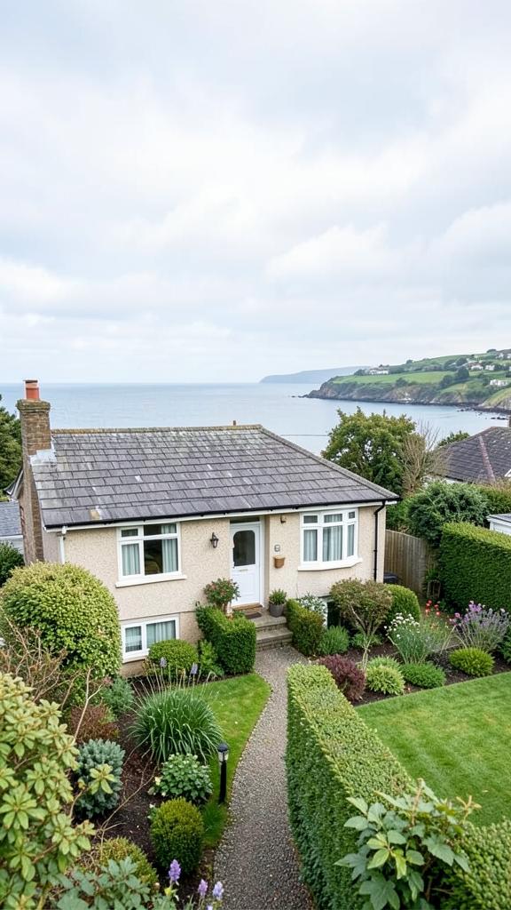 A modest Devon bungalow with a garden and a distant sea view